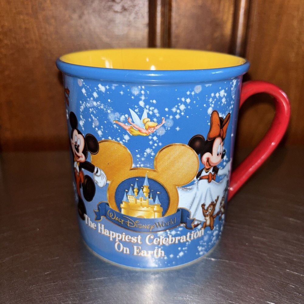 VTG '05 Walt Disney‎ World Coffee Cup Ceramic Mug Happiest Celebration On Earth